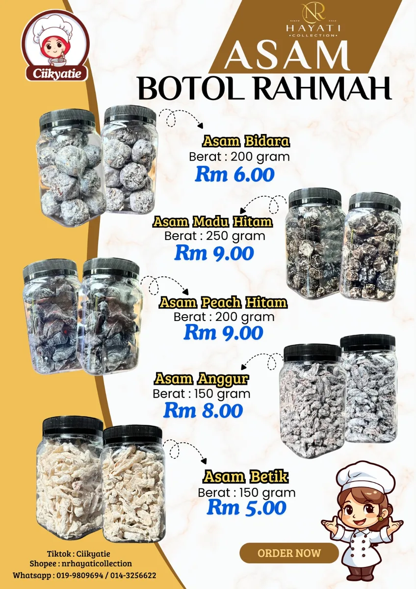 Asam dan buah kering Ciikyatie