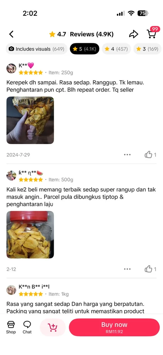 Testimoni pelanggan Ciikyatie Snacks House