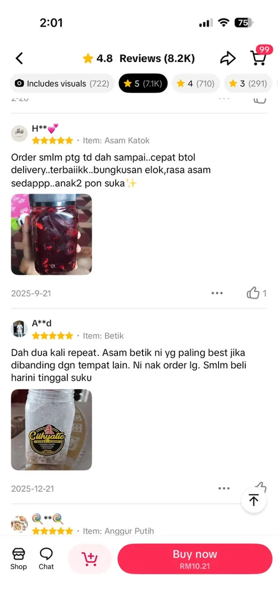 Testimoni pelanggan Ciikyatie Snacks House