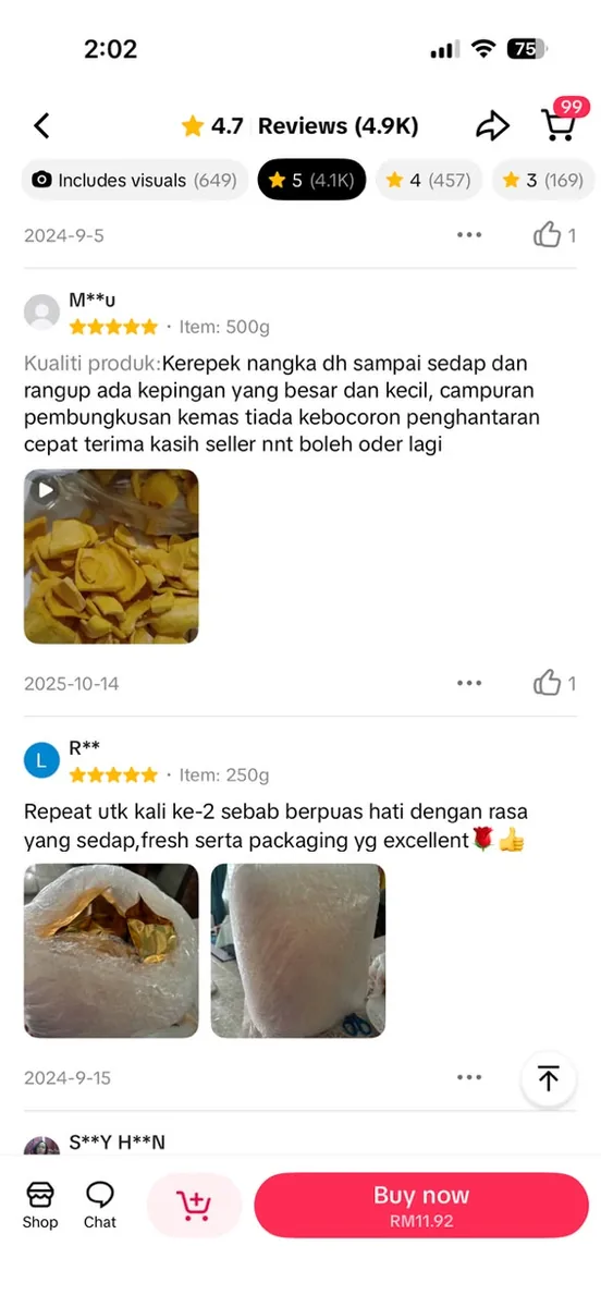 Testimoni pelanggan Ciikyatie Snacks House