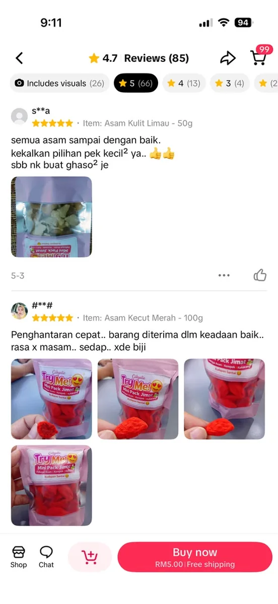 Testimoni pelanggan Ciikyatie Snacks House
