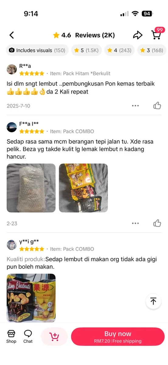 Testimoni pelanggan Ciikyatie Snacks House