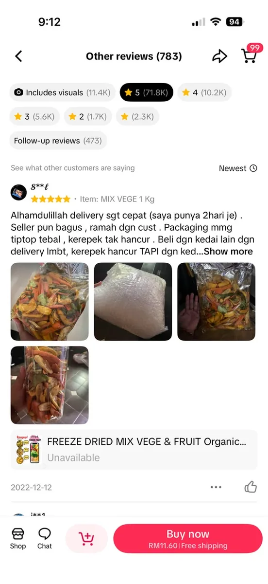 Testimoni pelanggan Ciikyatie Snacks House