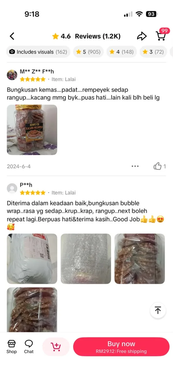 Testimoni pelanggan Ciikyatie Snacks House