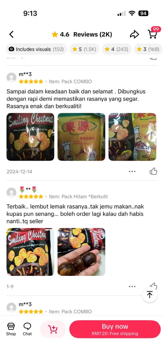 Testimoni pelanggan Ciikyatie Snacks House