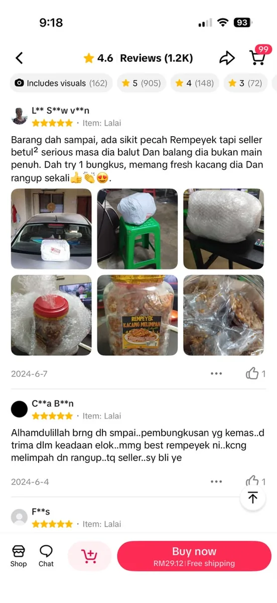 Testimoni pelanggan Ciikyatie Snacks House