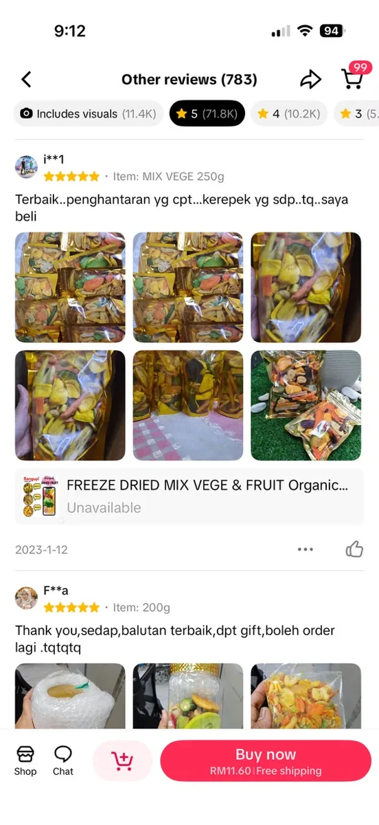 Testimoni pelanggan Ciikyatie Snacks House