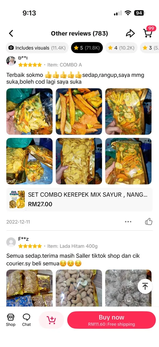 Testimoni pelanggan Ciikyatie Snacks House